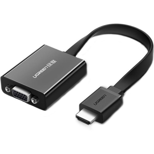 Image of Adapter, przejściówka Ugreen HDMI do VGA, micro USB / audio 3,5 mm mini jack, czarny