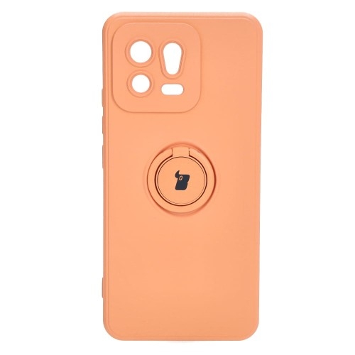 Image of Etui Bizon Case Silicone Ring Sq do Xiaomi 13, pomarańczowe