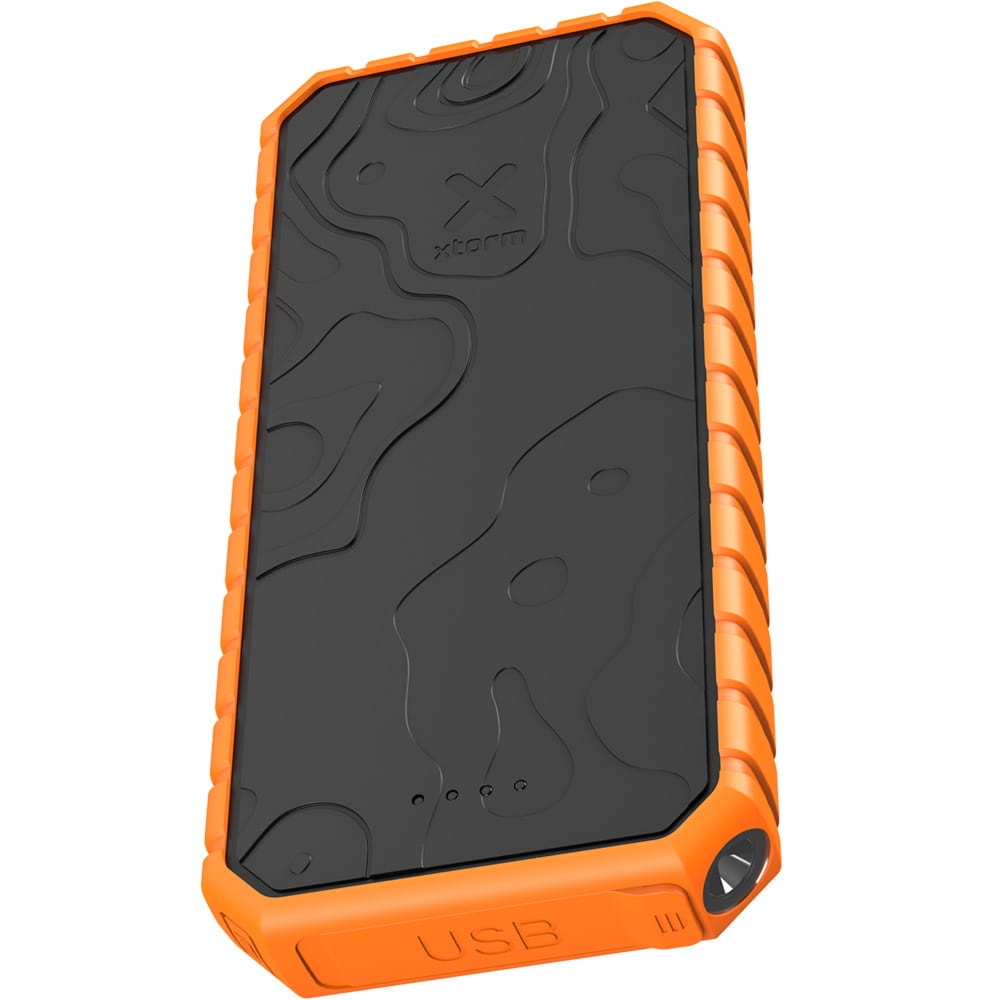 Powerbank podróżny XTORM Rugged Pro 20 000 mAh, 35W, 2x USB-C, 2x USB-A + kabel USB-C, czarno-pomarańczowy