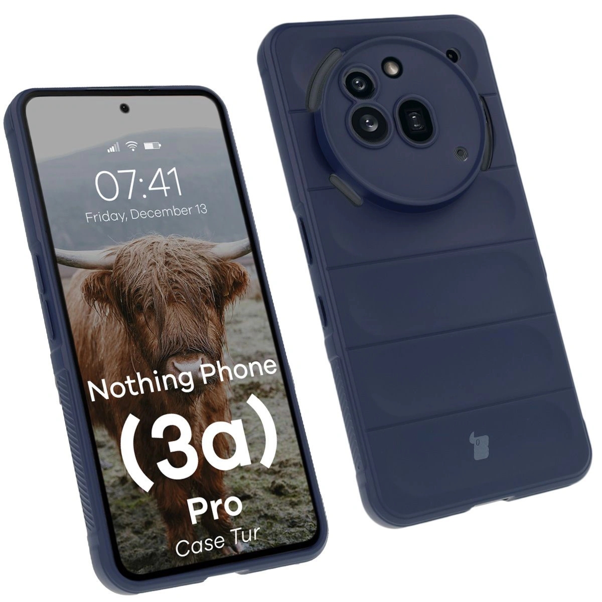 Pancerne etui Bizon Case Tur do Nothing Phone (3a) Pro, granatowe