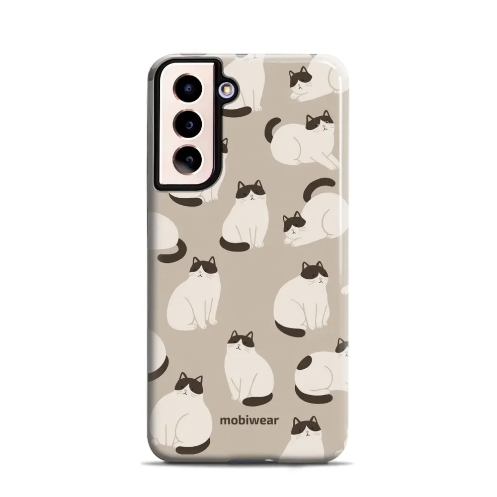 Etui ochronne do Galaxy S21, Mobiwear Elite Pro, kawa miau