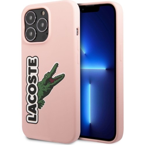 Image of Etui Lacoste Hardcase Silicone Head Crocodile do iPhone 13 Pro, różowe