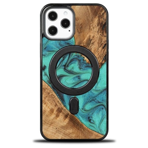 Image of Drewniane etui Bewood do iPhone 12 Pro Max, Turquoise MagSafe