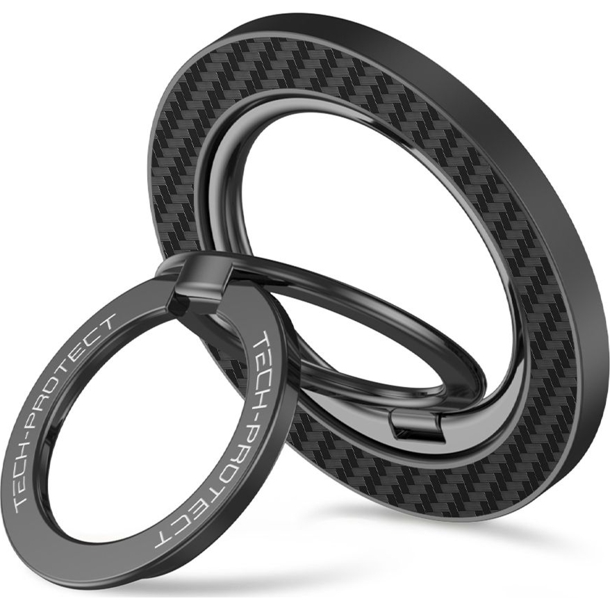Magnetyczny uchwyt na telefon / na palec / stojak Tech-Protect MMR800 MagSafe Phone Ring Carbon, czarny