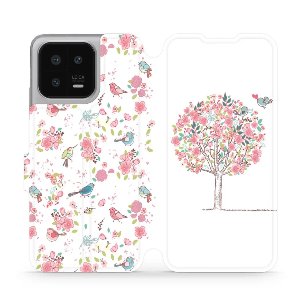 Etui z klapką do Xiaomi 13, Mobiwear Book, różowy gaj