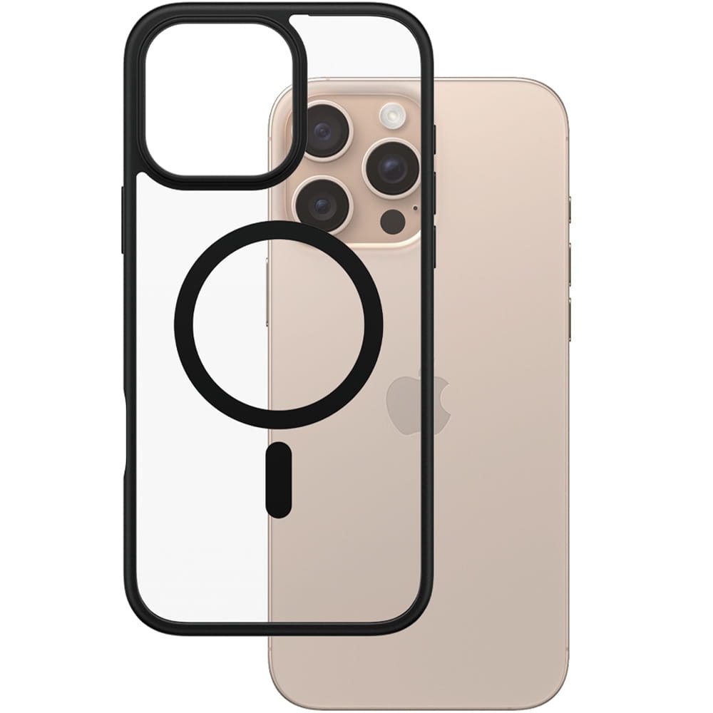 Image of OUTLET: Etui pancerne PanzerGlass HardCase MagSafe do iPhone 16 Pro Max, przezroczysto-czarne