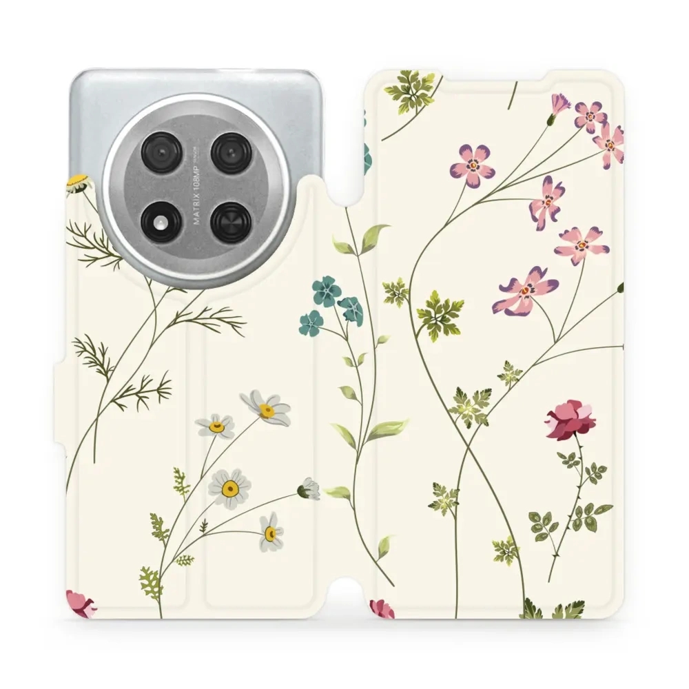 Etui z klapką do Honor Magic7 Lite, Mobiwear Book, polne kwiaty