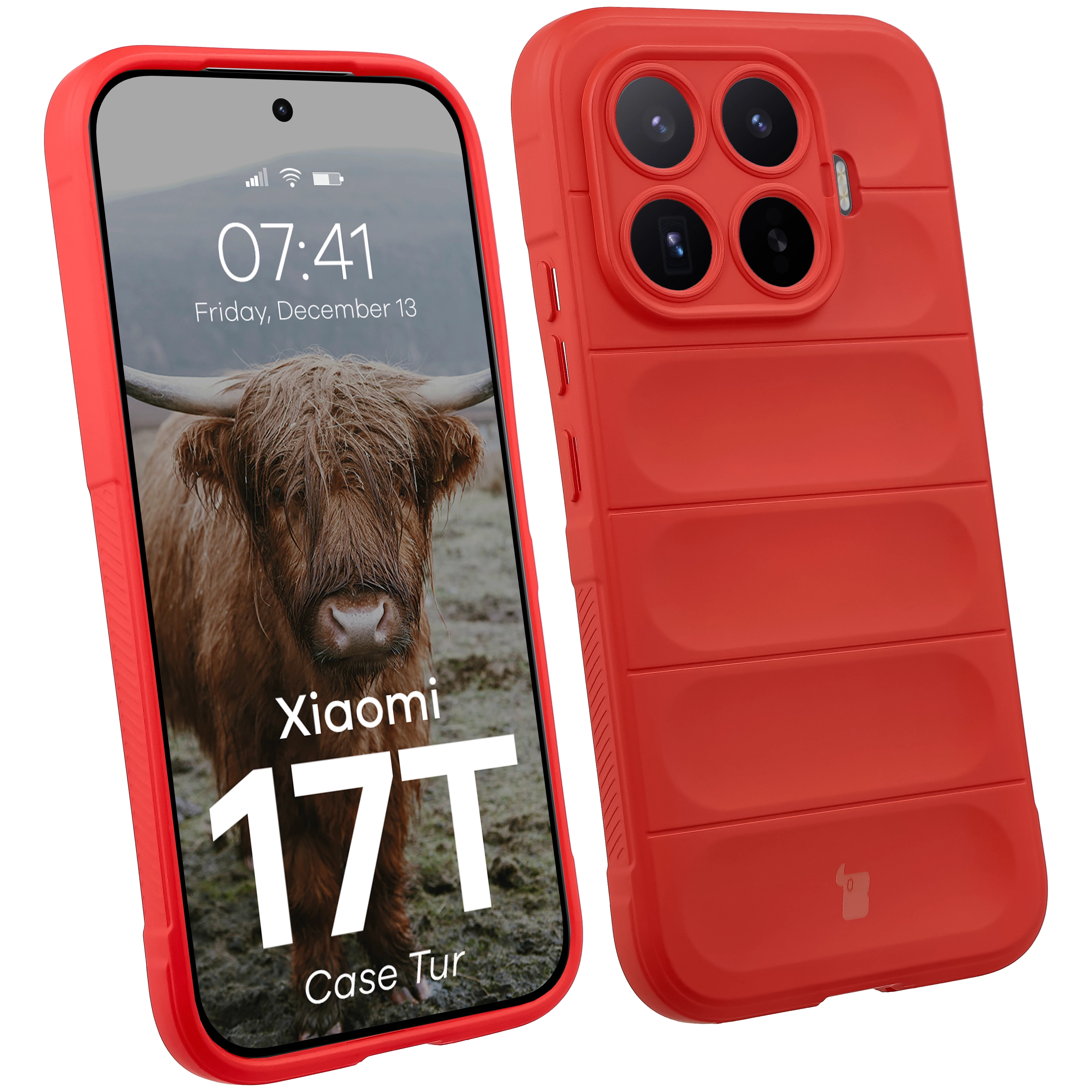 Pancerne etui Bizon Case Tur do Xiaomi 17T, czerwone