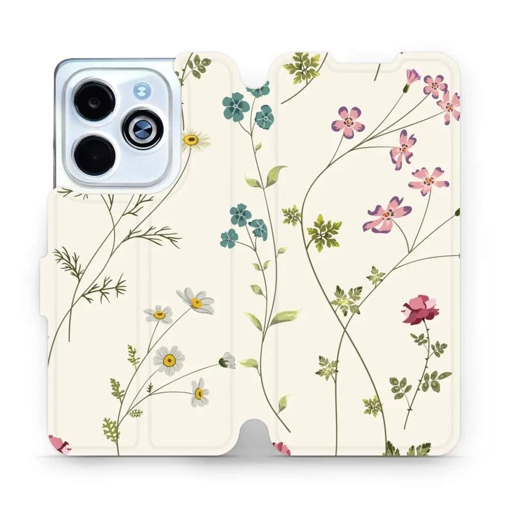 Etui z klapką do Infinix Hot 40i, Mobiwear Book, polne kwiaty