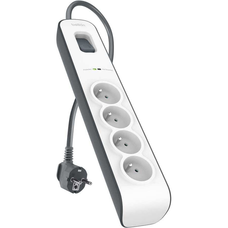Listwa antyprzepięciowa do 525J Belkin BSV400ca2M, 4x AC EU, biało-szara