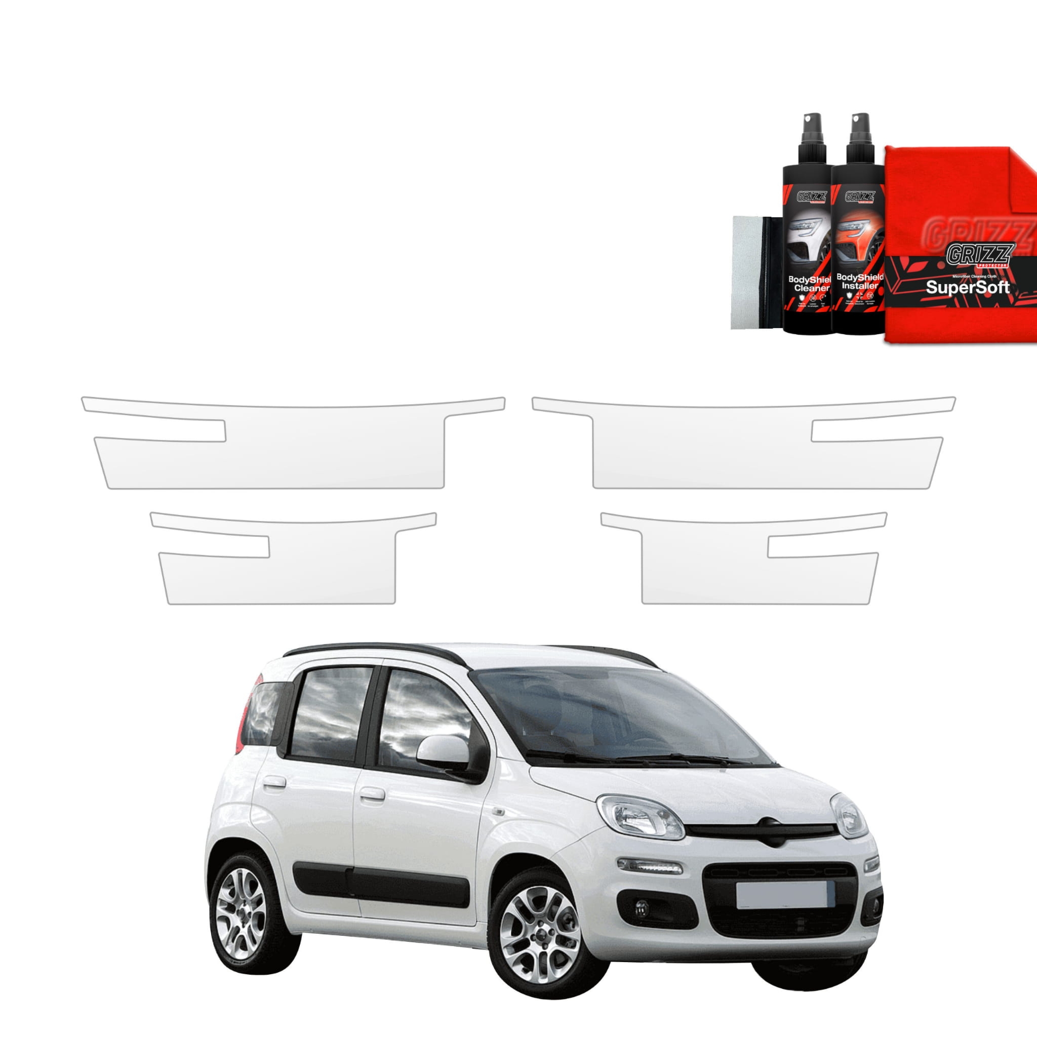 4w1 Folia ochronna na progi Grizz Protector do Fiat Panda 3 Hatchback 5D (2011-2016)
