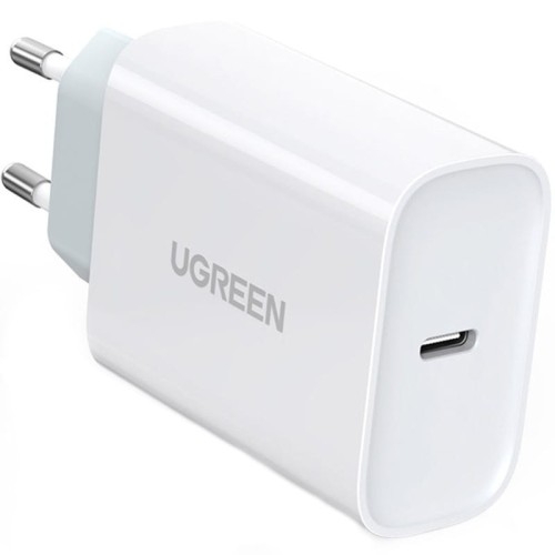 Image of Szybka ładowarka sieciowa do telefonu Ugreen 1x USB-C, PD, QC 4.0, 30W, biała