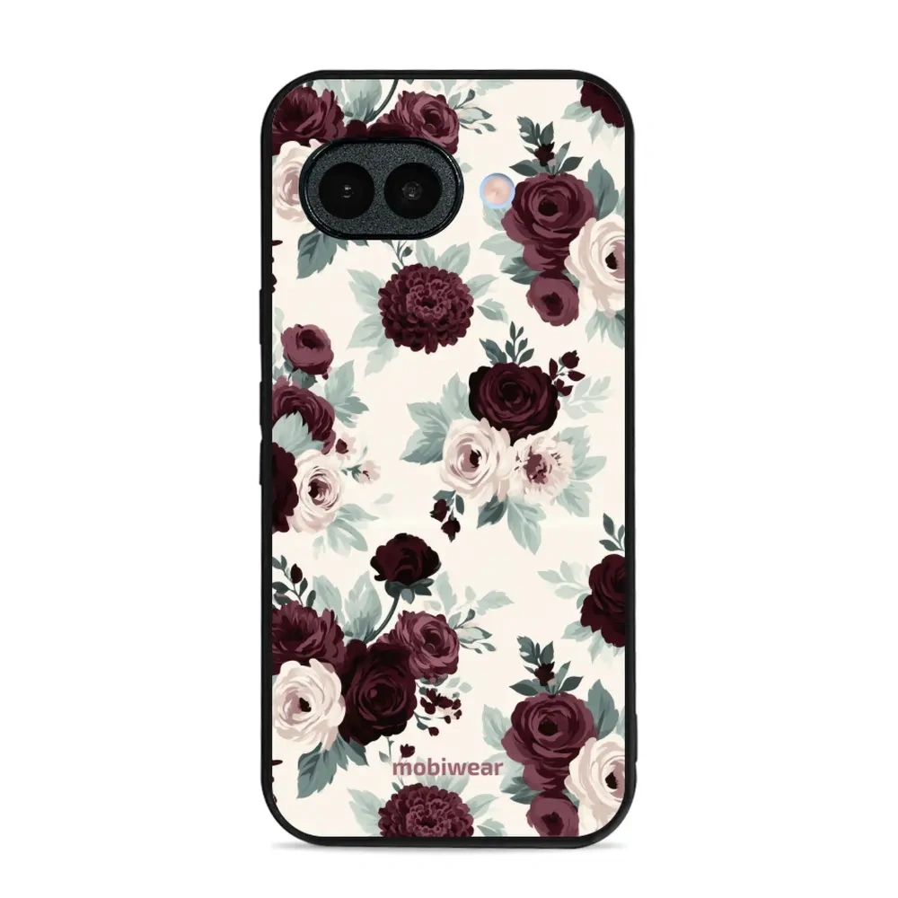 Etui ochronne do Google Pixel 10a, Mobiwear Glossy Case, róże z szałwią na kremie