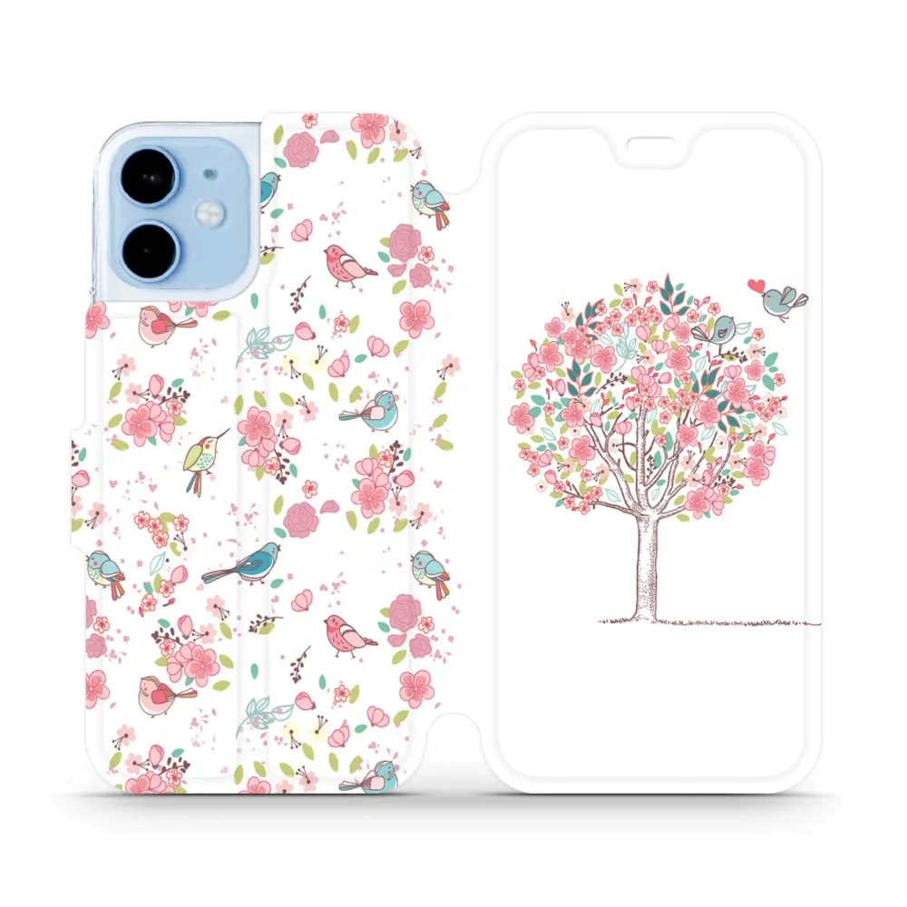 Etui z klapką do iPhone 12 Mini, Mobiwear Book, różowy gaj