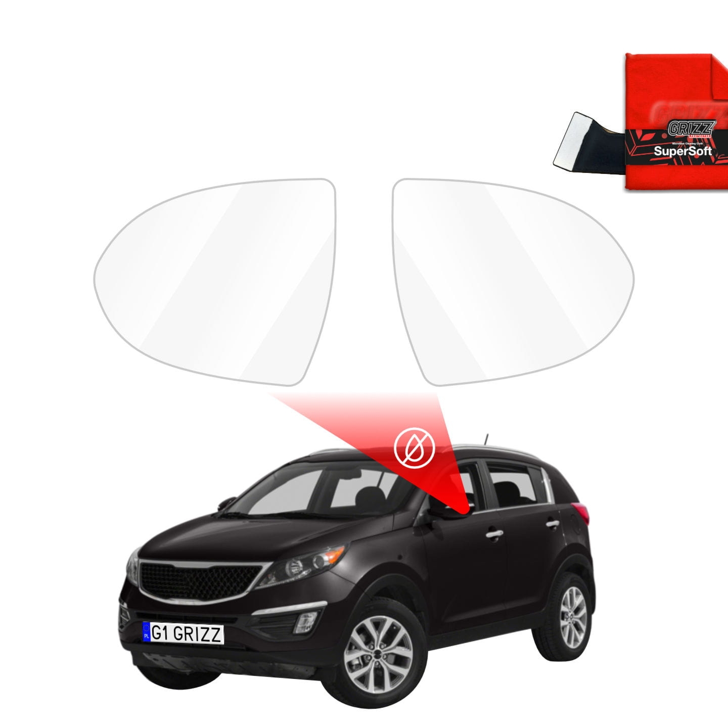 Folia przeciwdeszczowa Grizz Protector na lusterka do Kia Sportage (2014-2018)