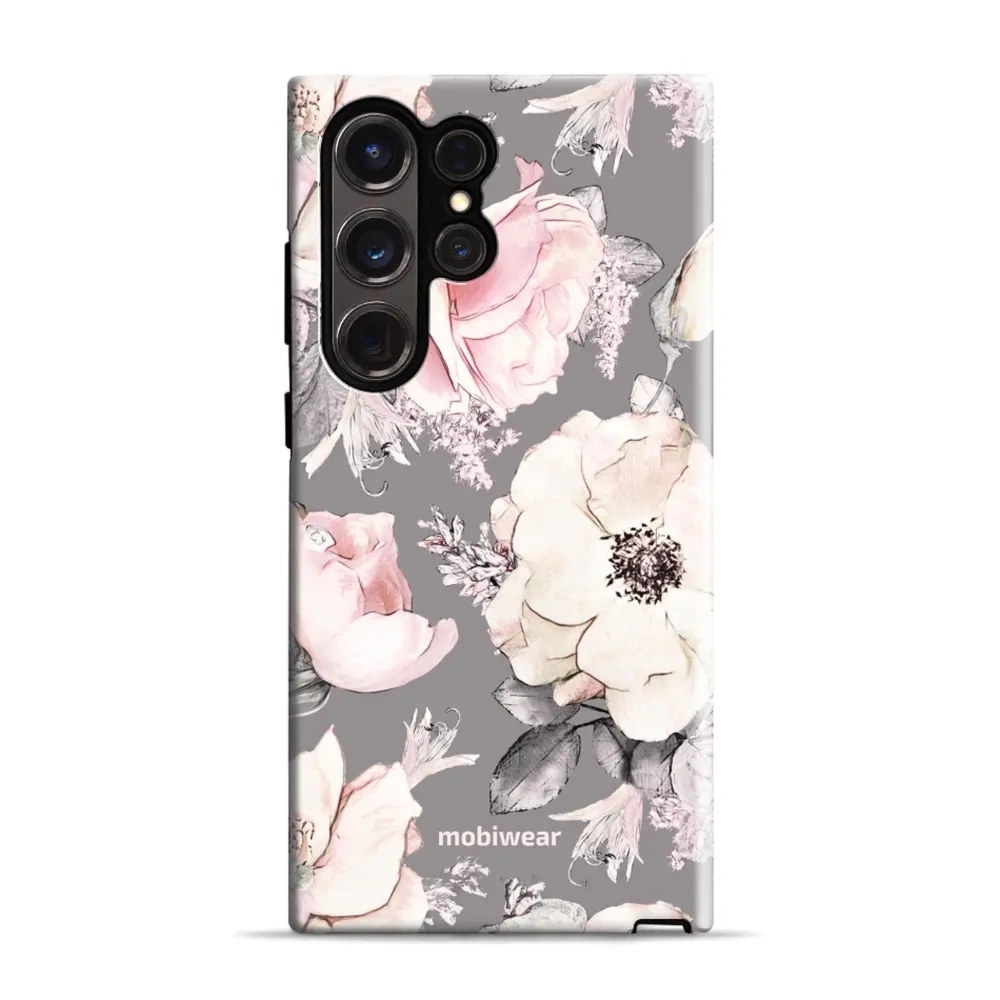 Etui ochronne do Galaxy S23 Ultra, Mobiwear Elite Pro, różowo-kwieciste