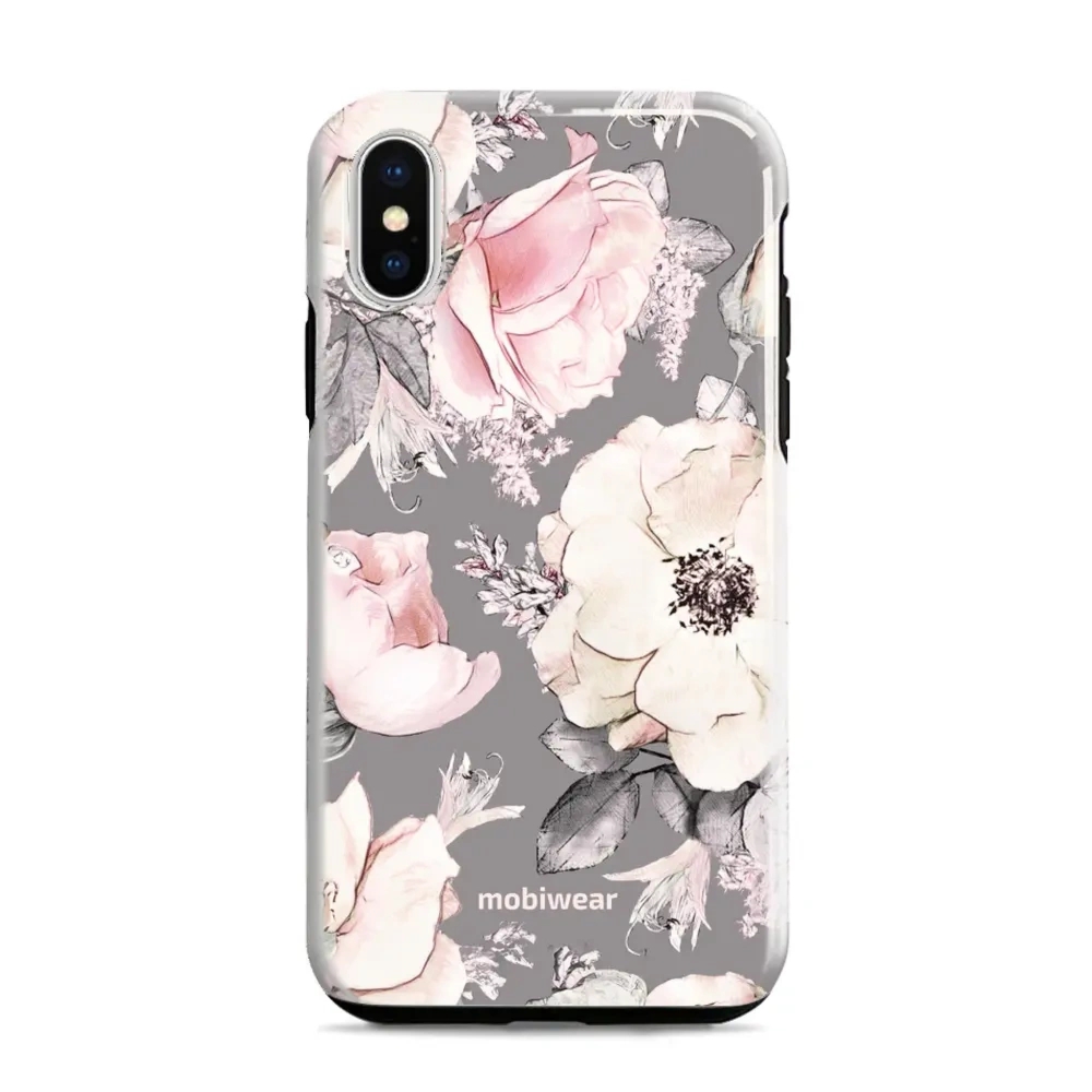 Etui ochronne do iPhone Xr, Mobiwear Elite Pro, różowo-kwieciste