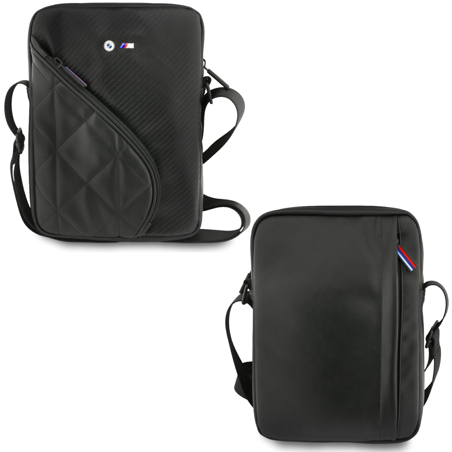 Torba uniwersalna na ramię BMW Carbon Pockets and Metal Logo dla urządzeń o przekątnej do 10″, czarna
