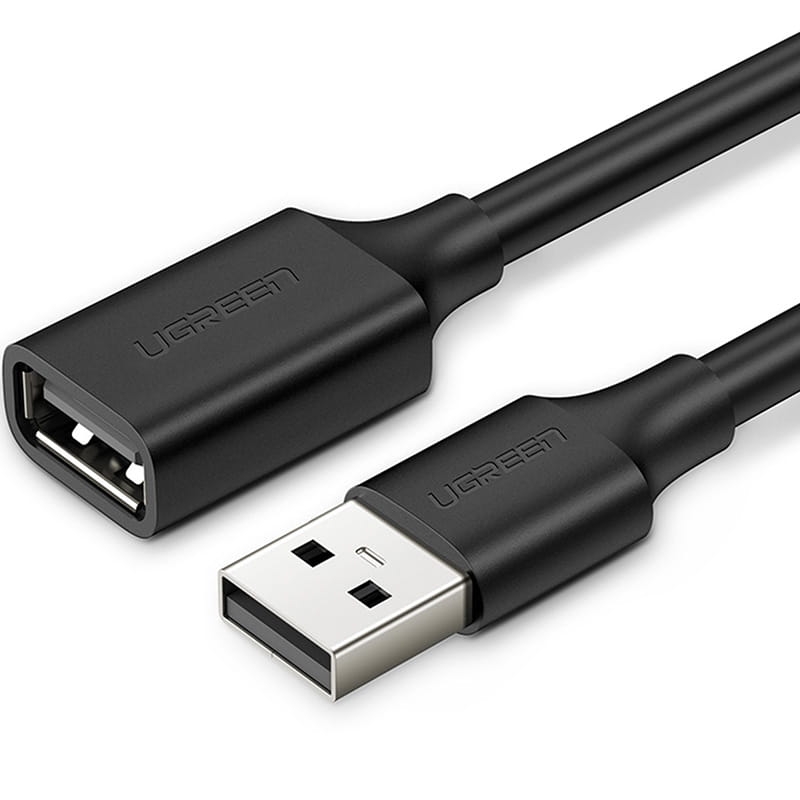 Image of Kabel przejściówka Ugreen USB 2.0 (męski) - USB 2.0 (żeński), przedłużacz 480 Mb/s, 1,5 m, czarny