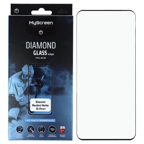 Image of Szkło hartowane MyScreen Diamond Glass Edge 3D do Xiaomi Redmi Note 13 Pro+ 5G, czarna ramka
