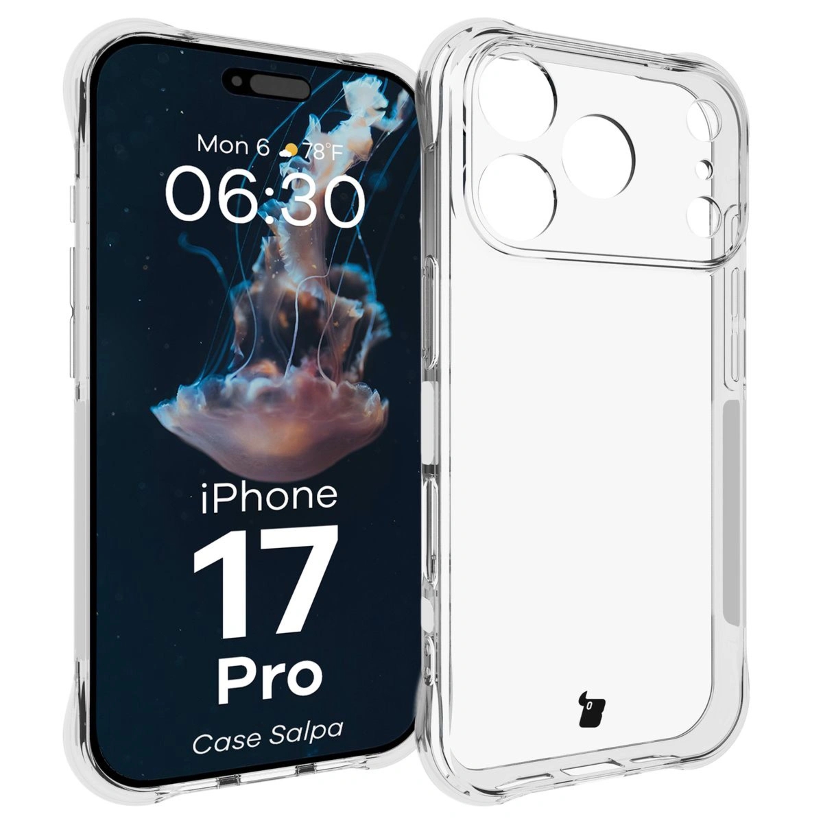 Elastyczne etui Bizon Case Salpa do iPhone 17 Pro, przezroczyste
