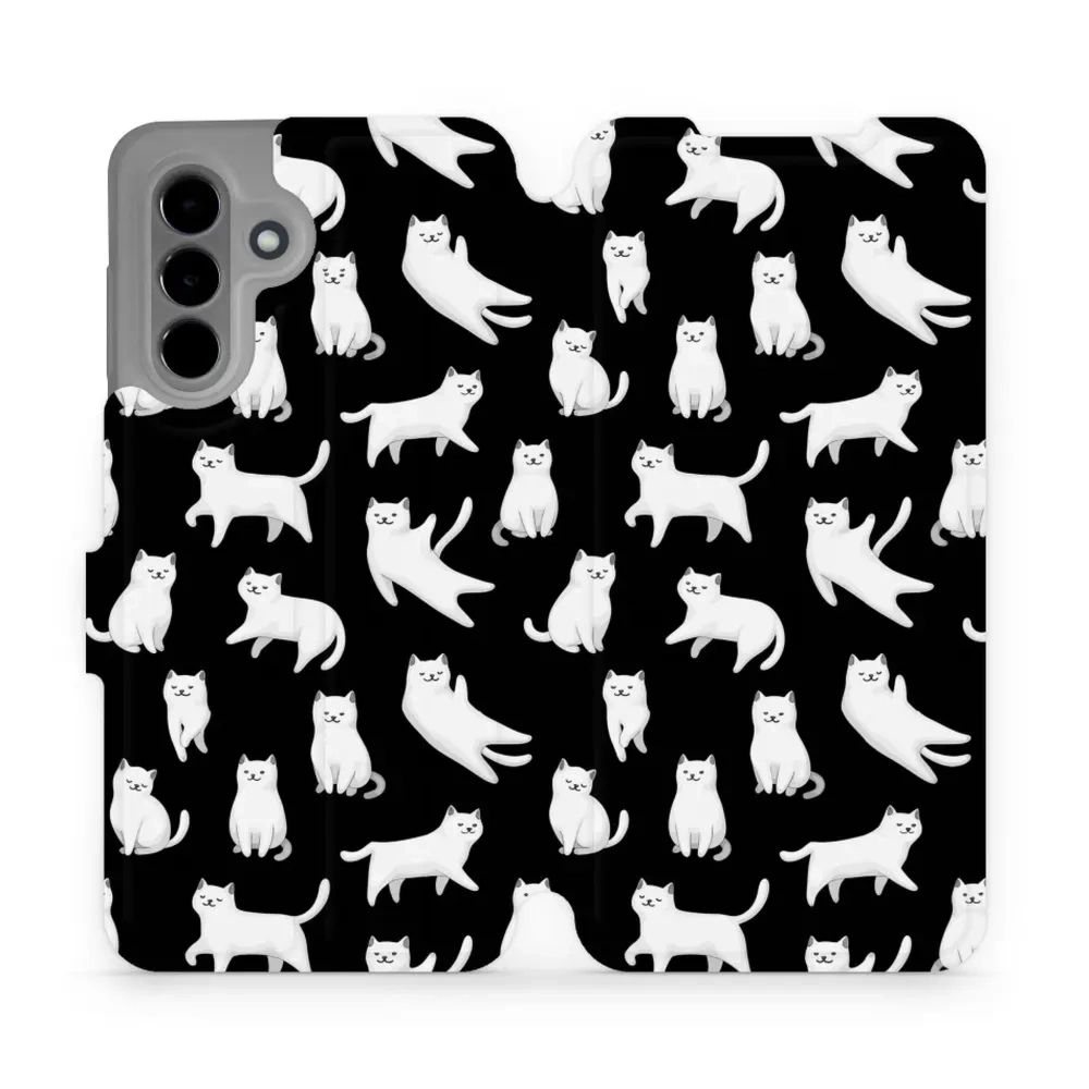 Etui z klapką do Galaxy A26 5G, Mobiwear Book, kotki luna