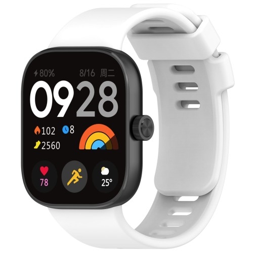 Image of Pasek Bizon Strap Watch Silicone do Xiaomi Redmi Watch 4 / Xiaomi Band 8 Pro, biały