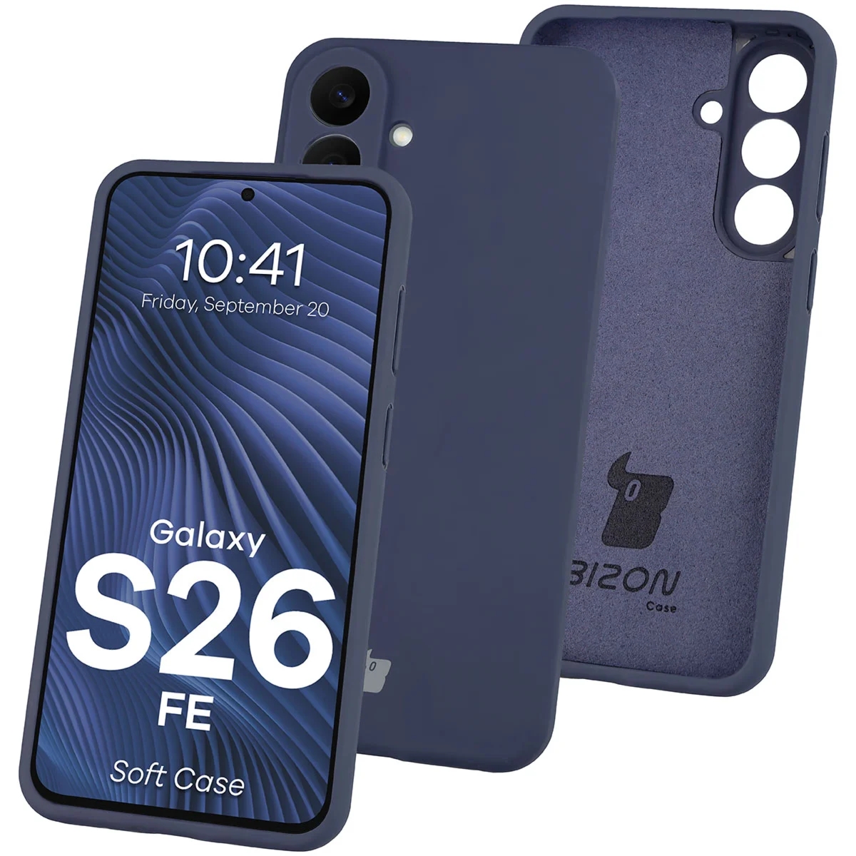 Silikonowe etui Bizon Soft Case do Galaxy S26 FE, ciemnoniebieskie