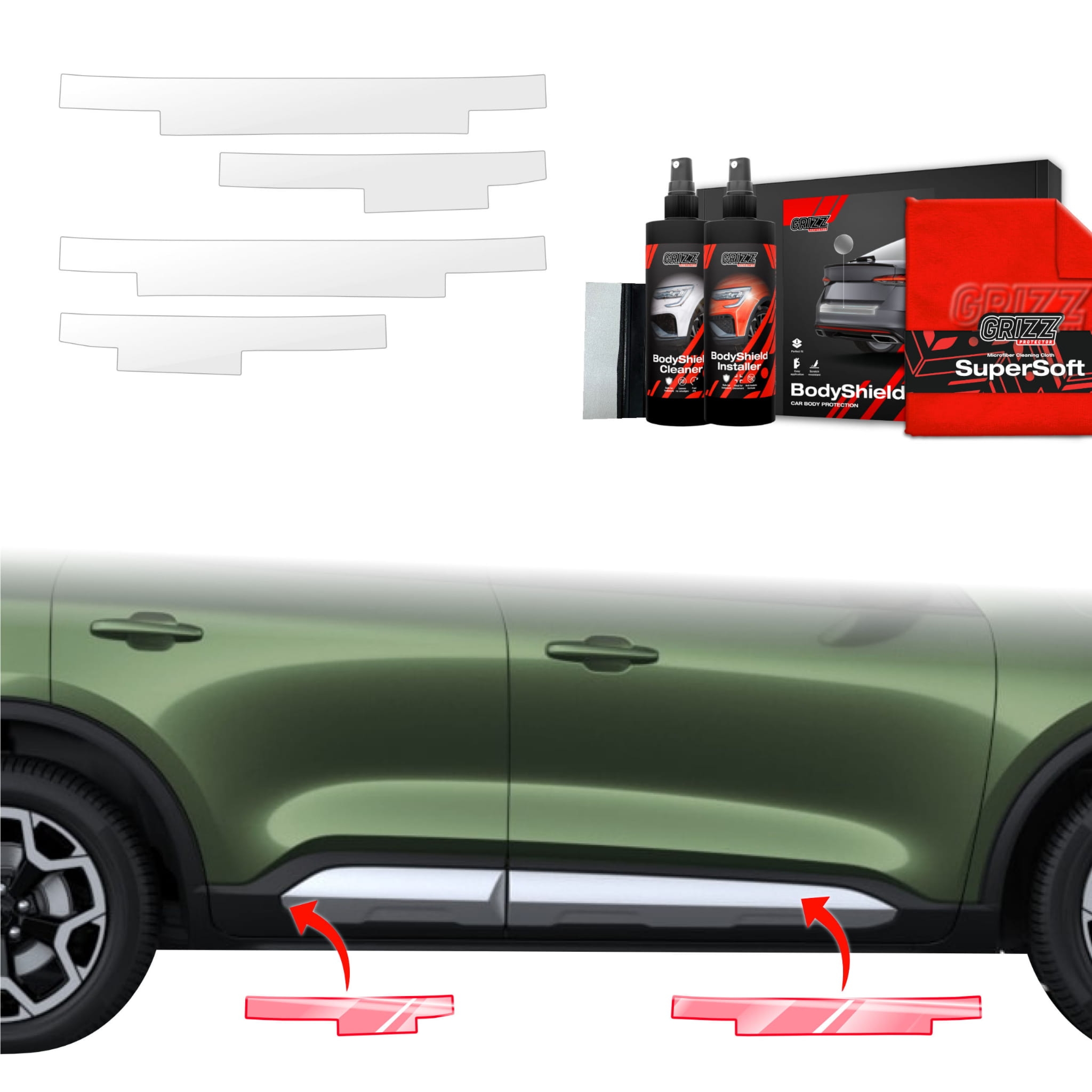 4w1 Folia ochronna Grizz Protector na progi do Ford Kuga Active Facelift (2024-2026)