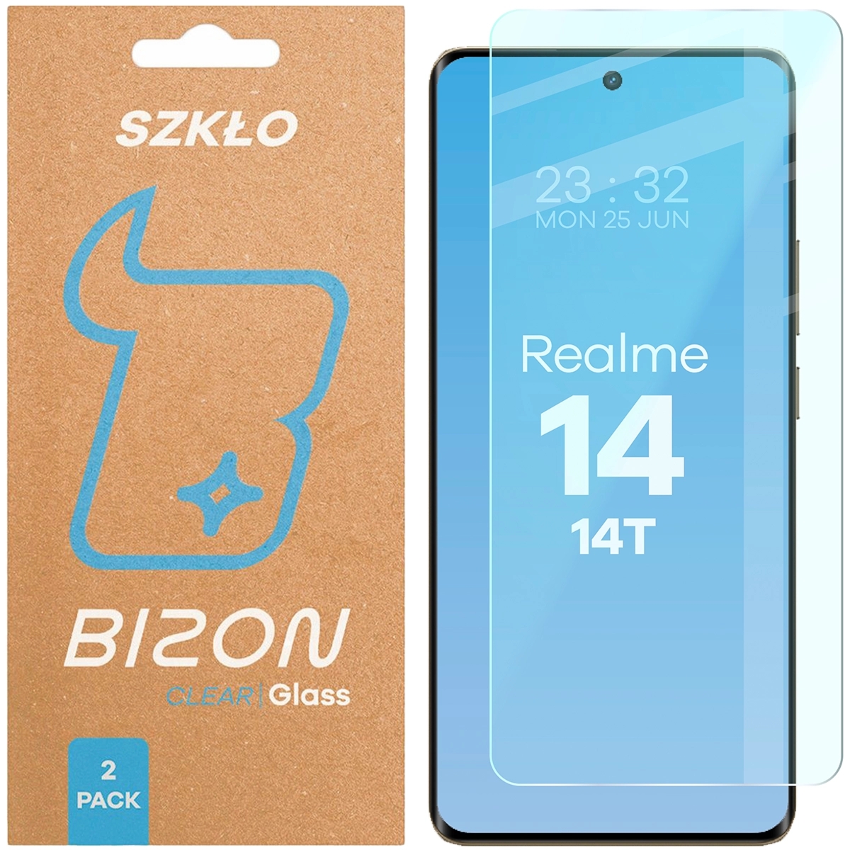 Szkło hartowane Bizon Glass Clear Duo do Realme 14 5G / 14T 5G, 2 sztuki