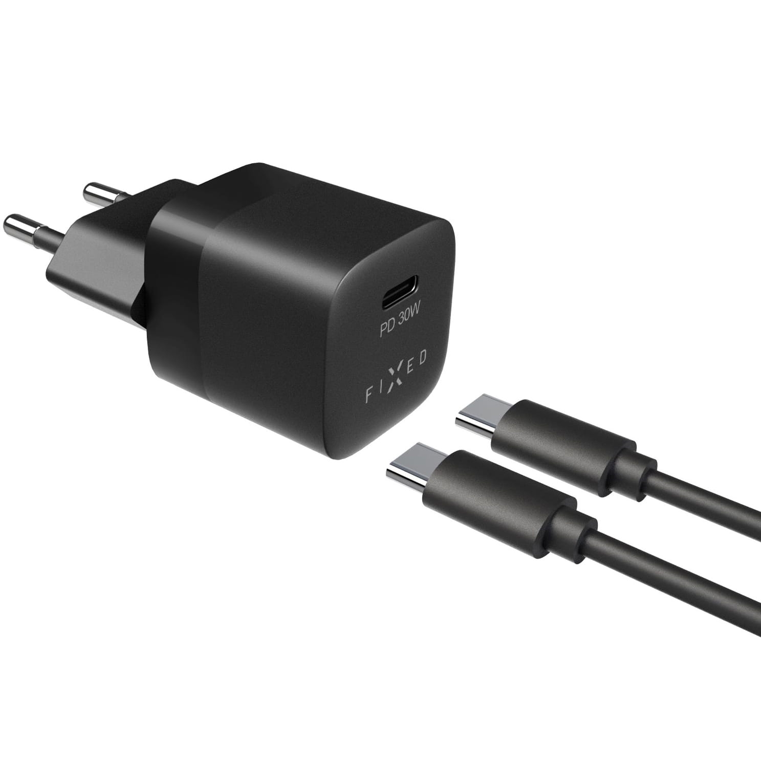 Image of OUTLET: Ładowarka sieciowa Fixed Mini PD Travel Charger USB-C + kabel USB-C, 30 W, czarna