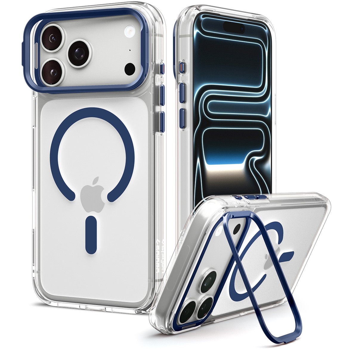 Etui Spigen Ultra Hybrid Optik S Mag do MagSafe do iPhone 18 Pro Max / 17 Pro Max, przezroczysto-granatowe