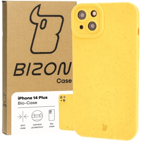 Image of Ekologiczne etui Bizon Bio-Case do iPhone 14 Plus, żółte