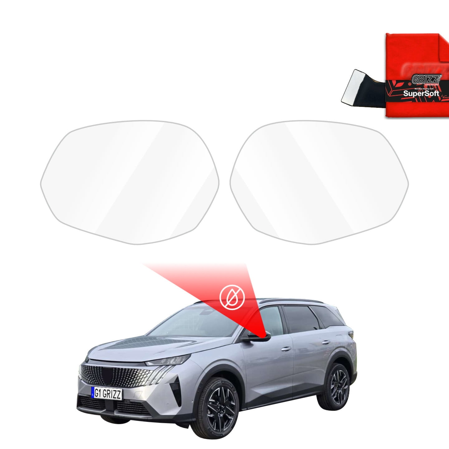 Folia przeciwdeszczowa Grizz Protector na lusterka do Peugeot 5008 (2025-2026)
