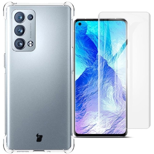 Image of Etui + 2x folia Bizon Case Clear Pack do Oppo Reno 6 Pro 5G, przezroczyste