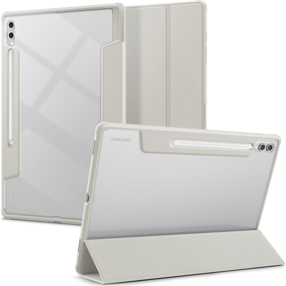 OUTLET: Etui Spigen Ultra Hybrid Pro do Galaxy Tab S10 Ultra / S9 Ultra / S8 Ultra, szaro-przezroczyste