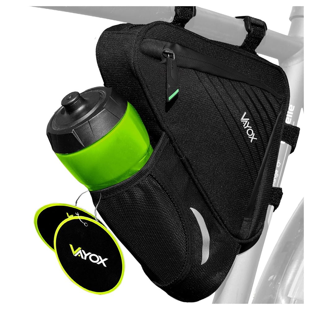 Image of Sakwa rowerowa, torba pod ramę z uchwytem na bidon Vayox VA0348 1.5L, czarna