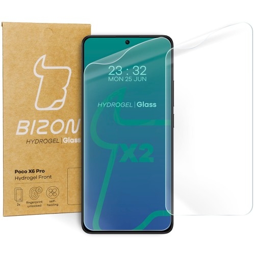 Image of Folia hydrożelowa na ekran Bizon Glass Hydrogel Front do Xiaomi Poco X6 Pro, 2 sztuki