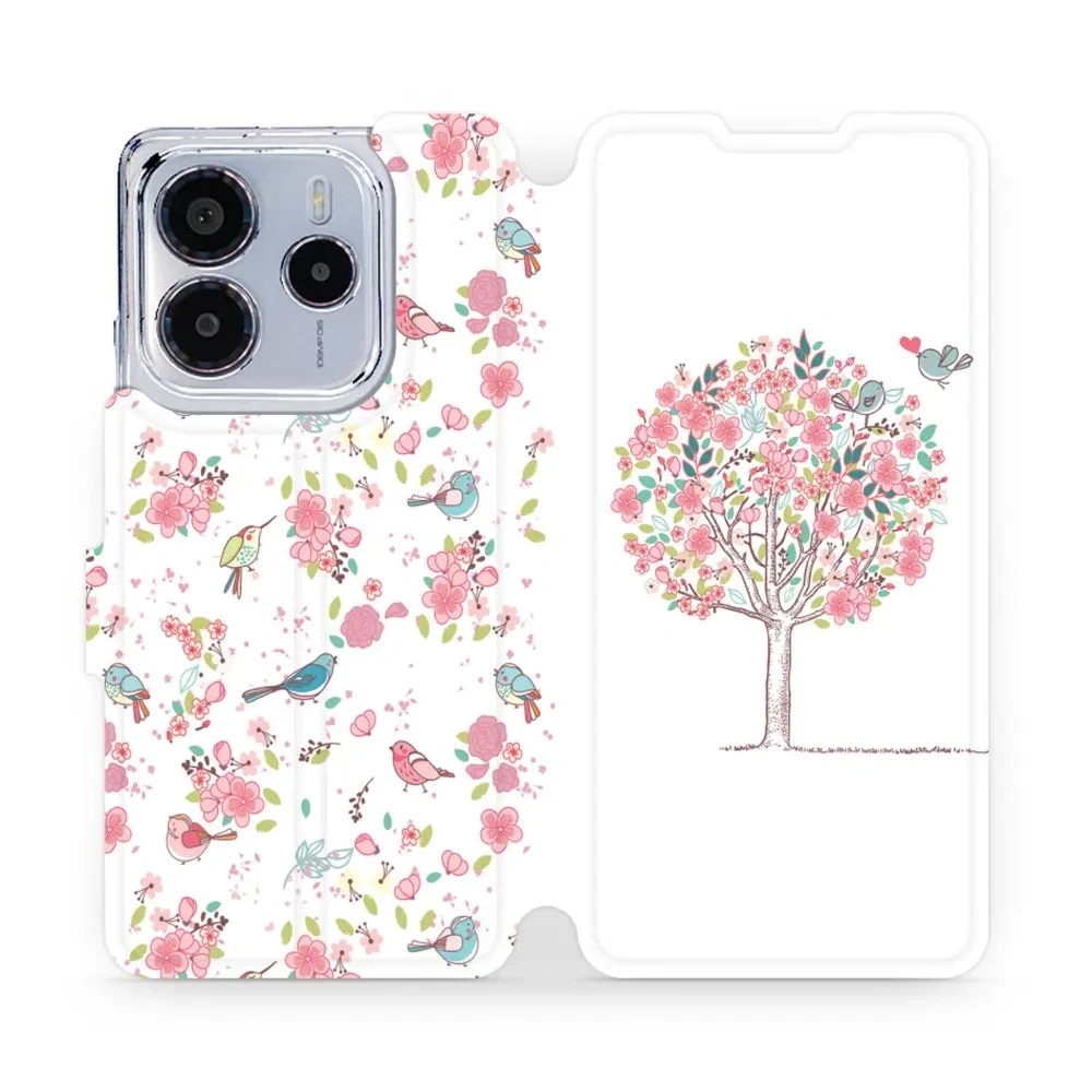 Etui z klapką do Xiaomi Redmi Note 14 5G, Mobiwear Book, różowy gaj
