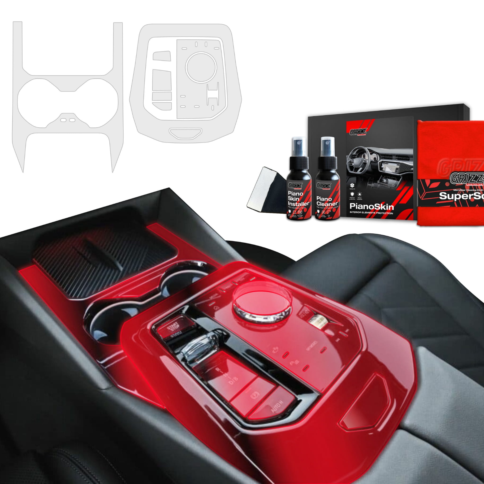 2w1 Folia ochronna Grizz Protector do wnętrza BMW 5 G60 (2023-2026) Antyodciskowa PianoSkin