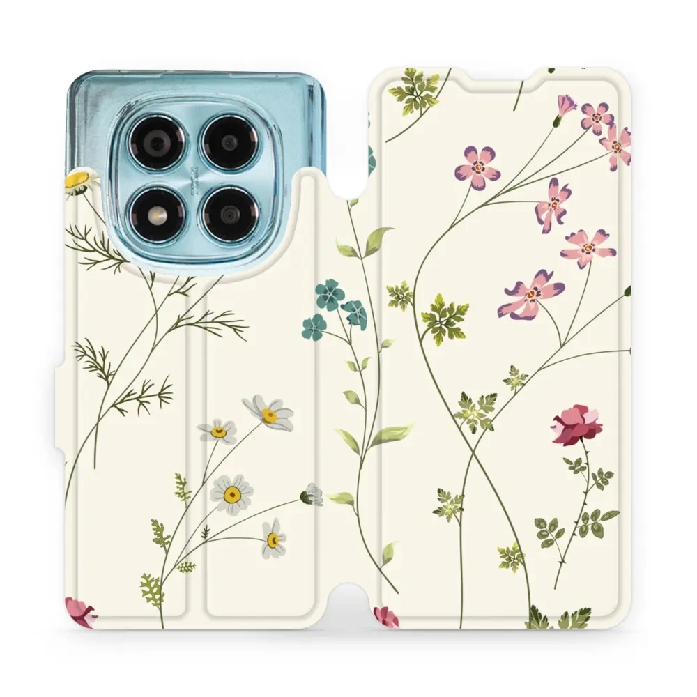 Etui z klapką do Xiaomi Redmi Note 14 Pro 4G, Mobiwear Book, polne kwiaty