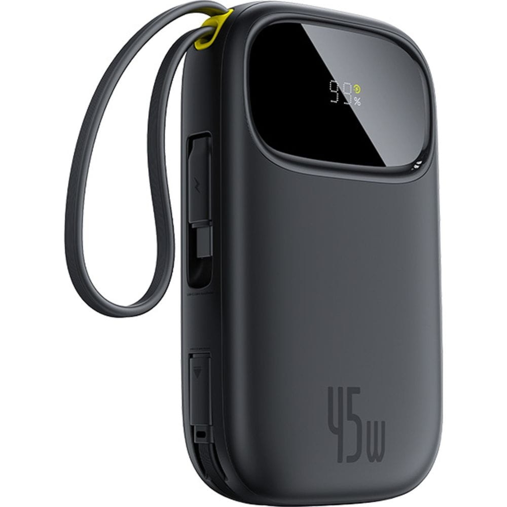 Powerbank z wyświetlaczem Baseus EnerFill FC31 20000mAh, 45W, USB-A, USB-C, kable USB-C, Lightning, czarny