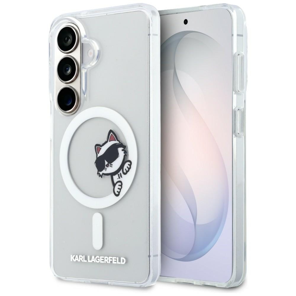 Etui Karl Lagerfeld IML Print MagSafe Peekaboo do Galaxy S26 Plus, przezroczyste z kotką Choupette
