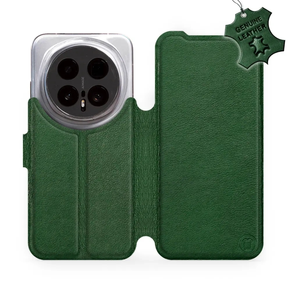 Etui z naturalnej skóry do Honor Magic8 Pro, Mobiwear Leather, zielone