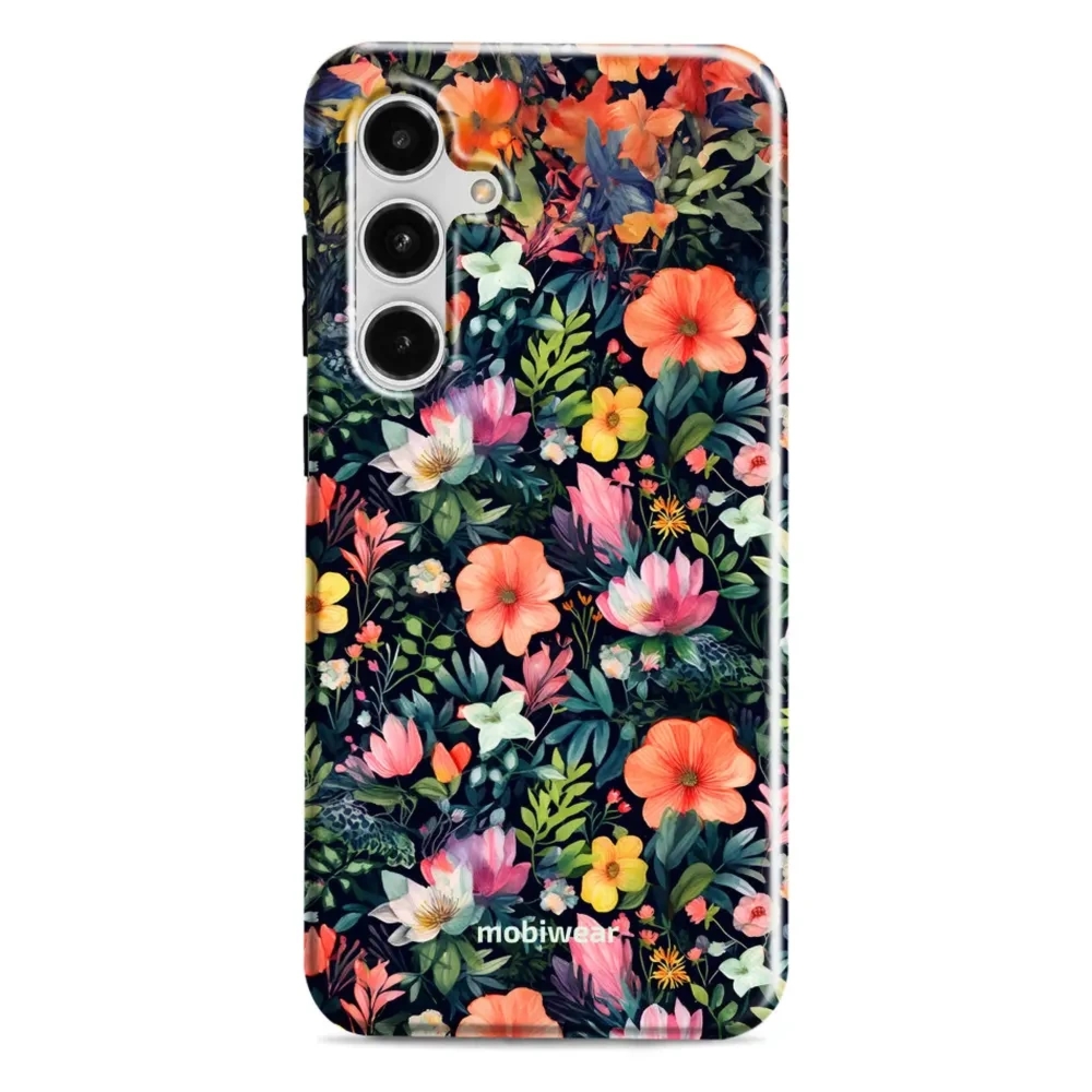 Etui ochronne do Galaxy S24 FE, Mobiwear Elite Pro, kolorowo-kwieciste
