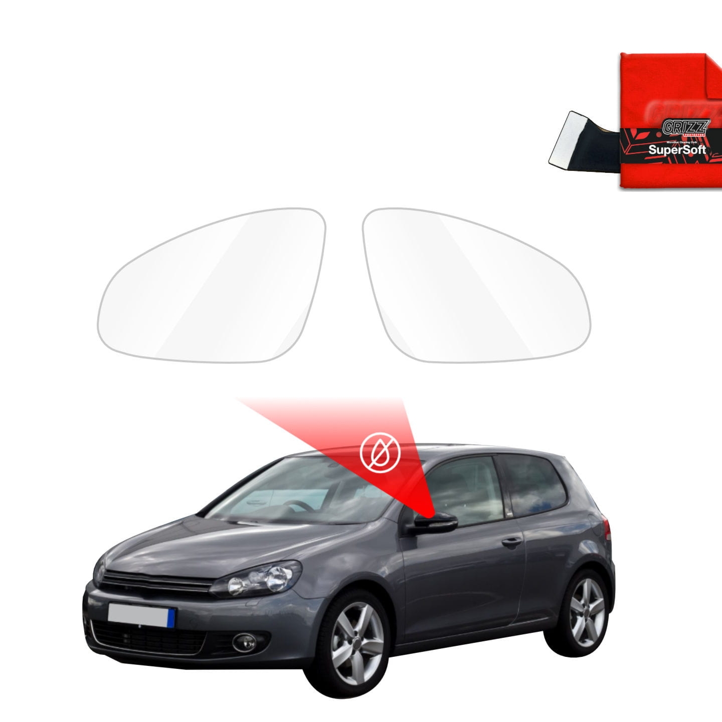 Folia przeciwdeszczowa Grizz Protector na lusterka do Volkswagen Golf 6 Hatchback 3D (2008-2012)