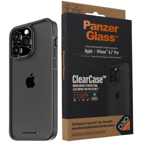 Image of Etui antybakteryjne PanzerGlass ClearCase do iPhone 15 Pro Max,czarne