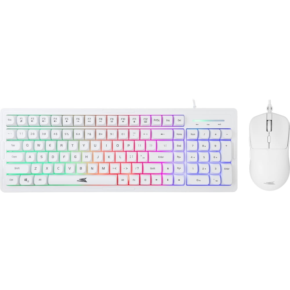Zestaw gamingowy klawiatura + mysz przewodowa, Baracuda ORCA RGB, biały