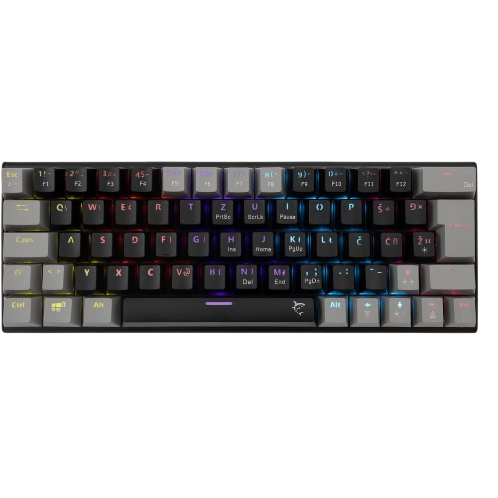Klawiatura mechaniczna przewodowa White Shark WAKIZASHI 2, RGB, Blue Switch, czarno-szara
