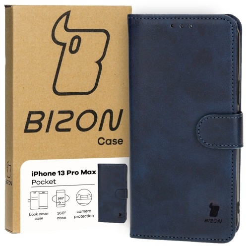 Image of Etui Bizon Case Pocket do Apple iPhone 13 Pro Max, granatowe